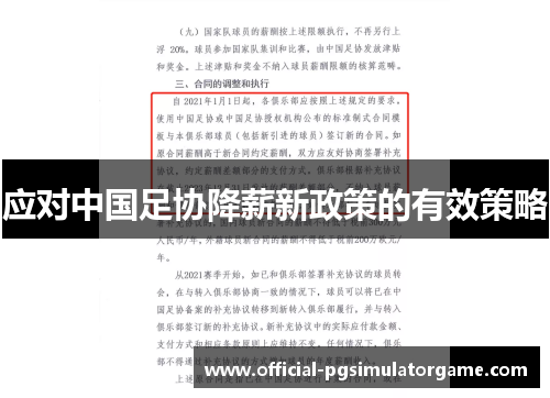应对中国足协降薪新政策的有效策略
