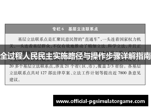 全过程人民民主实施路径与操作步骤详解指南