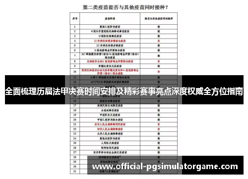 全面梳理历届法甲决赛时间安排及精彩赛事亮点深度权威全方位指南