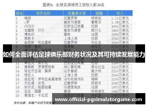 如何全面评估足球俱乐部财务状况及其可持续发展能力